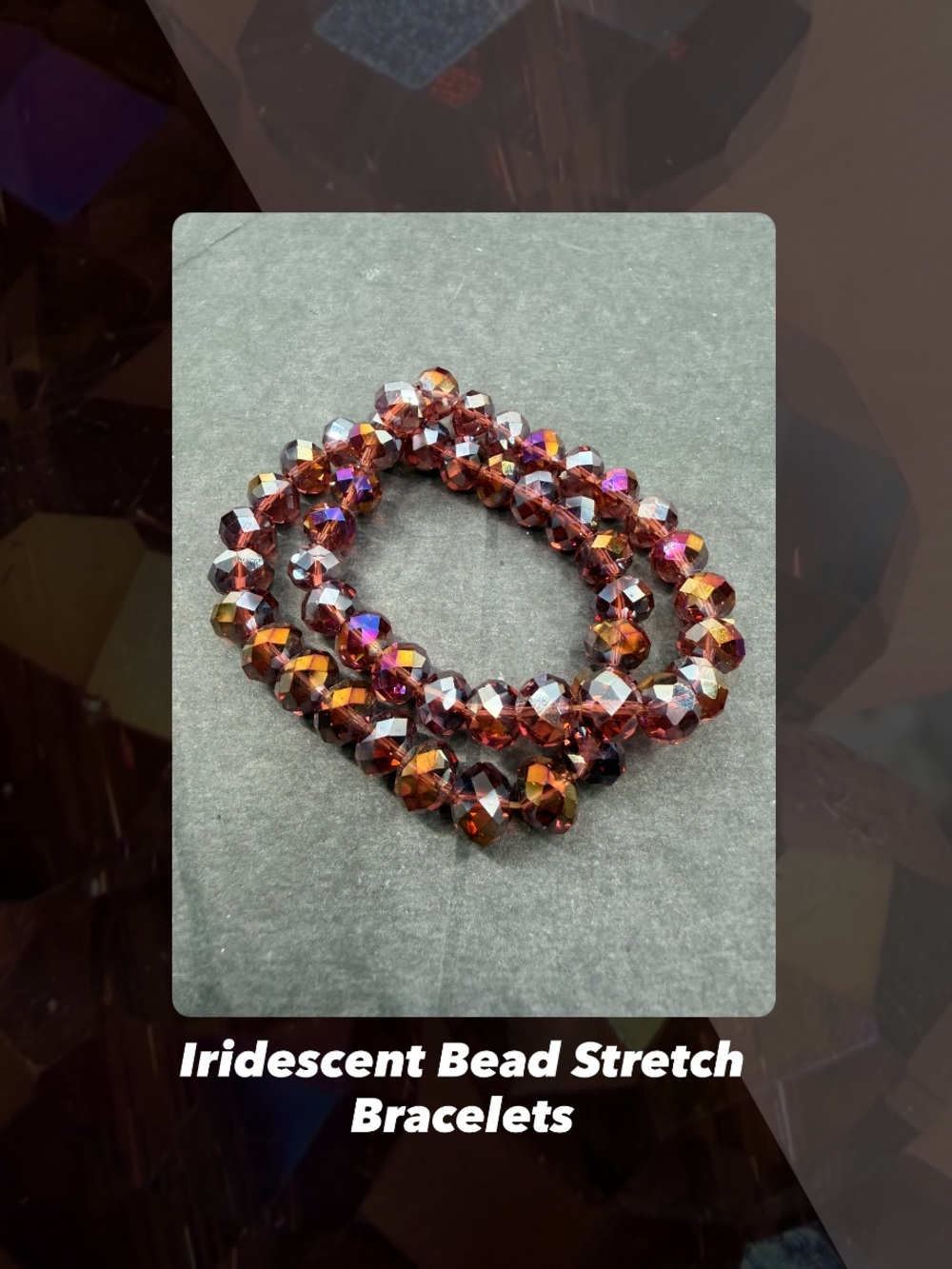 EUC Iridescent Bead Stretch Bracelet Set